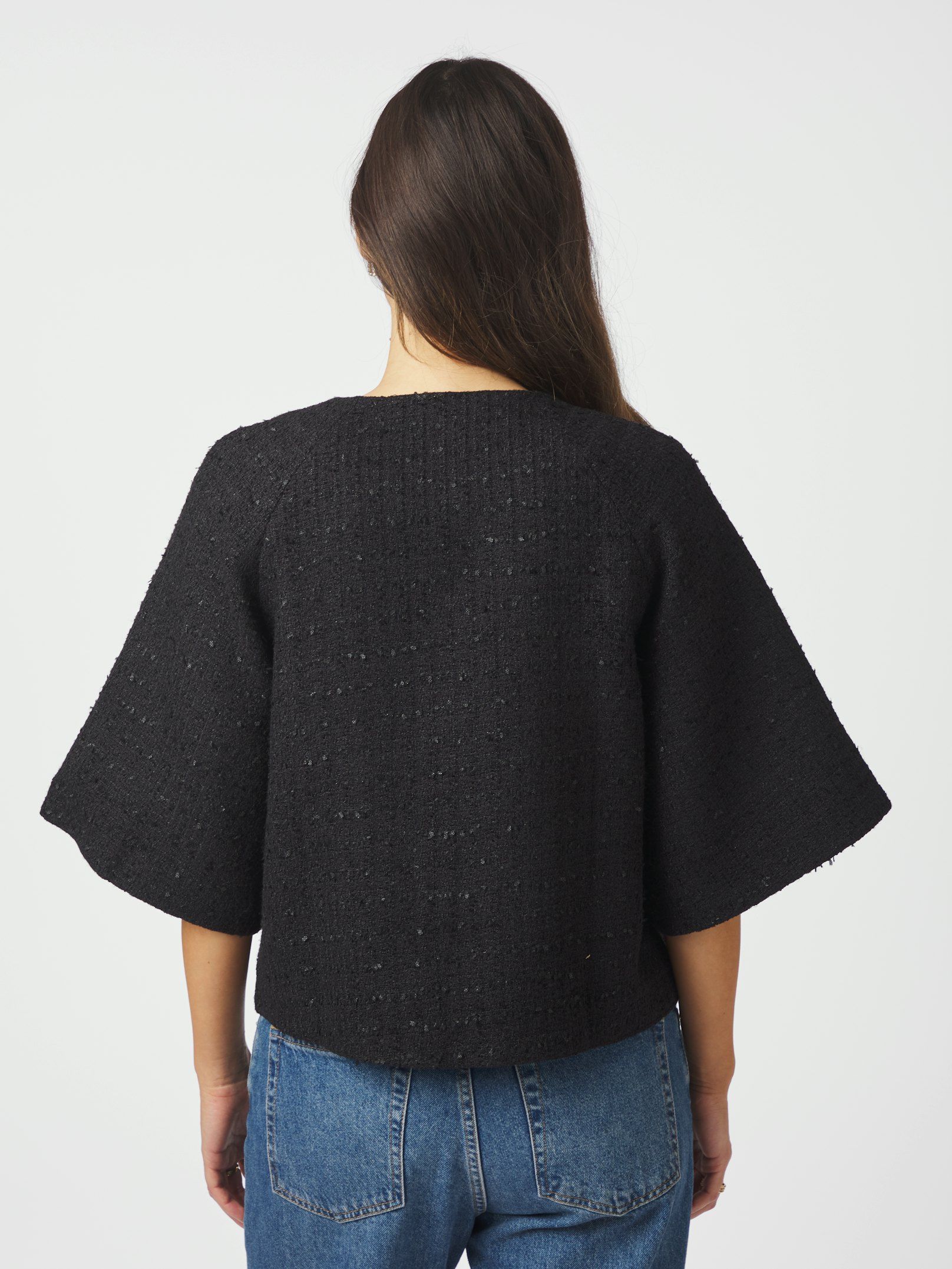 Rosella Boucle Mini Jacket - Black