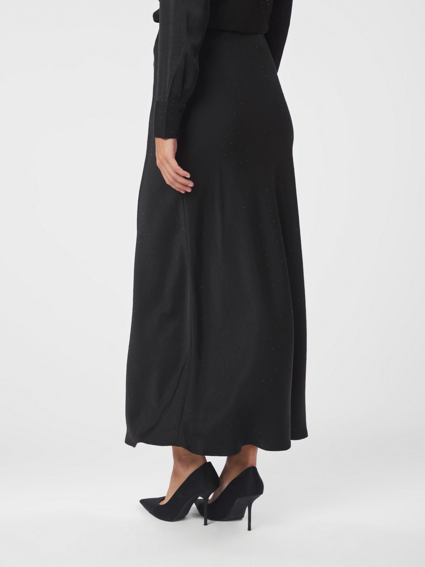 Viso Heavy Sateen Bedaz Skirt - Black