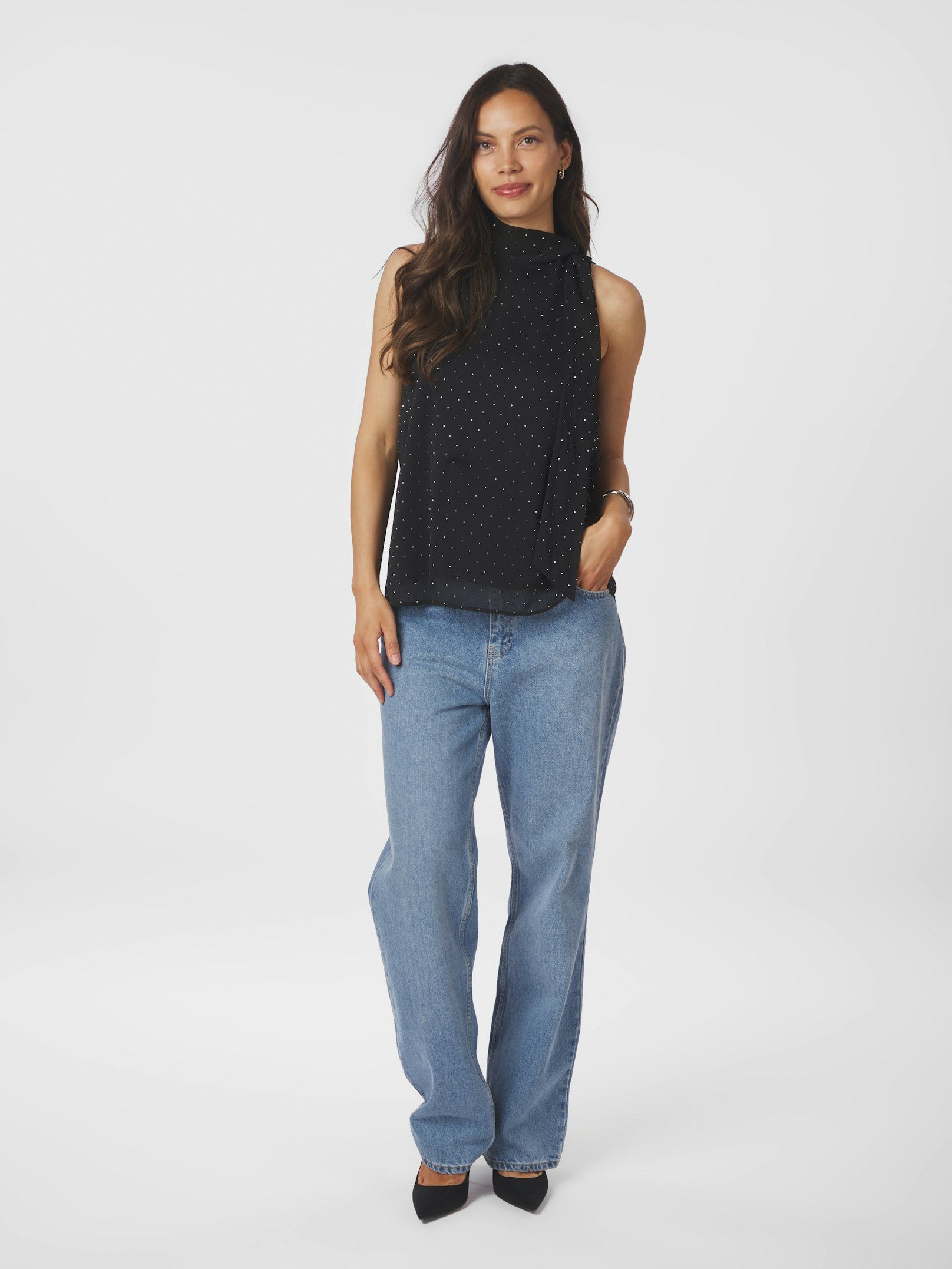 Lorelei Bedazzled Top - Black