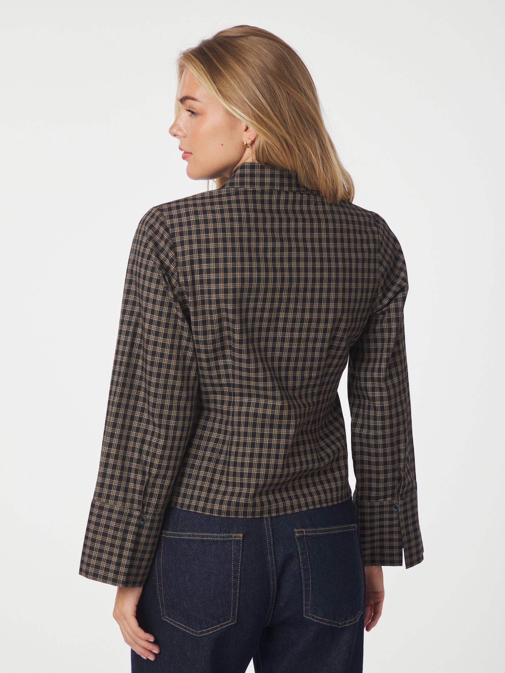 Rosa Mini Check Shirt - Black