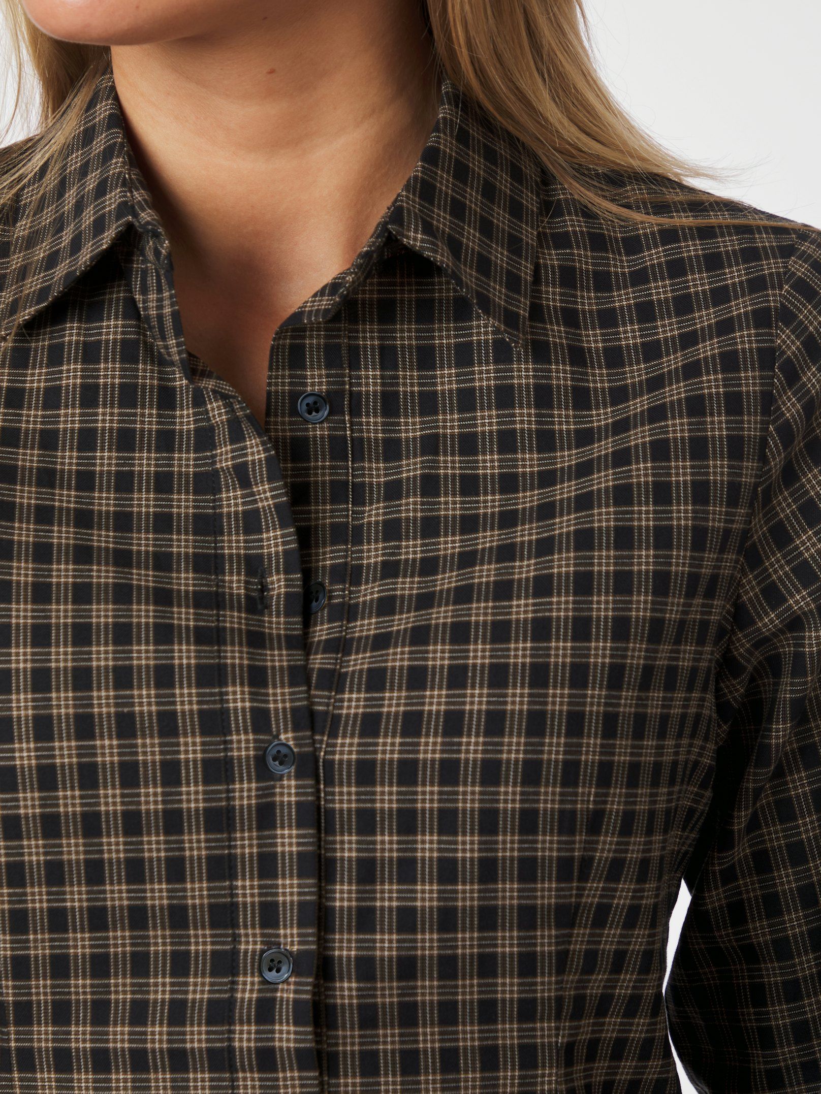 Rosa Mini Check Shirt - Black