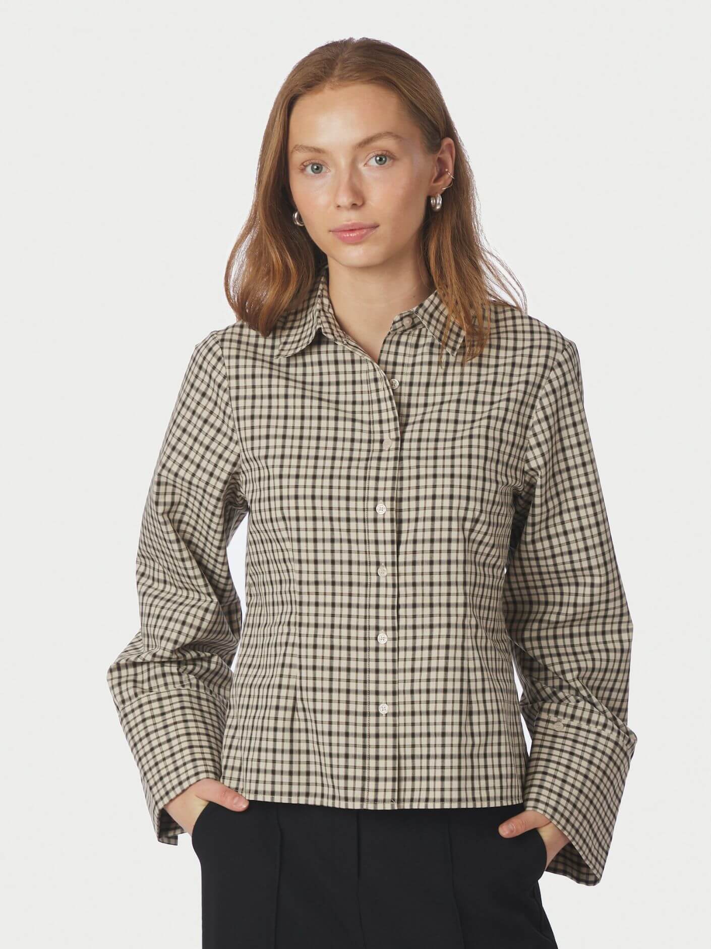 Rosa Checked Shirt - Beige