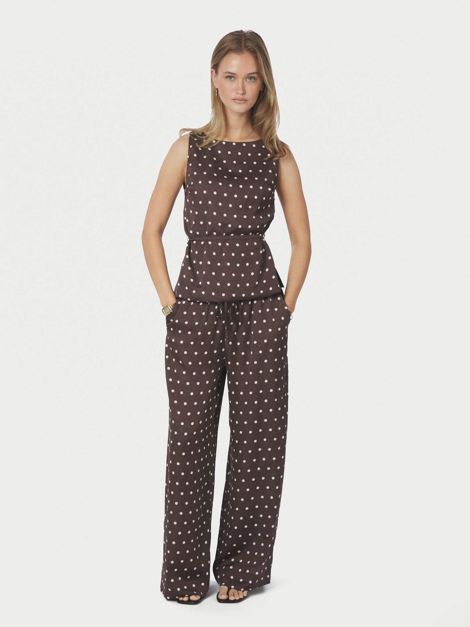 Nassa Big Dot Top - Dark Brown