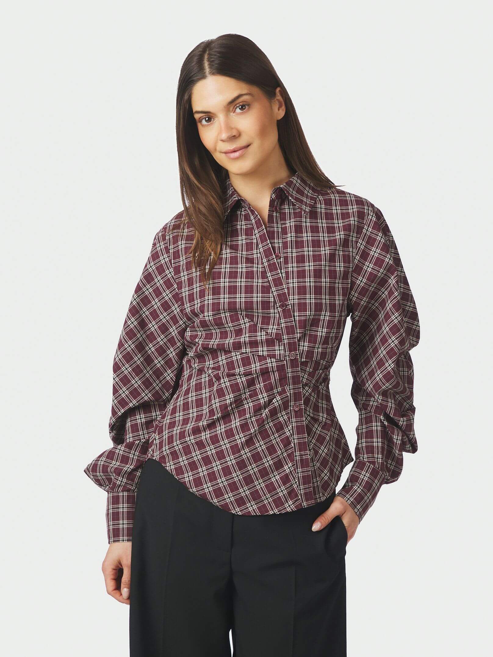 Neoella Medium Check Shirt - Plum