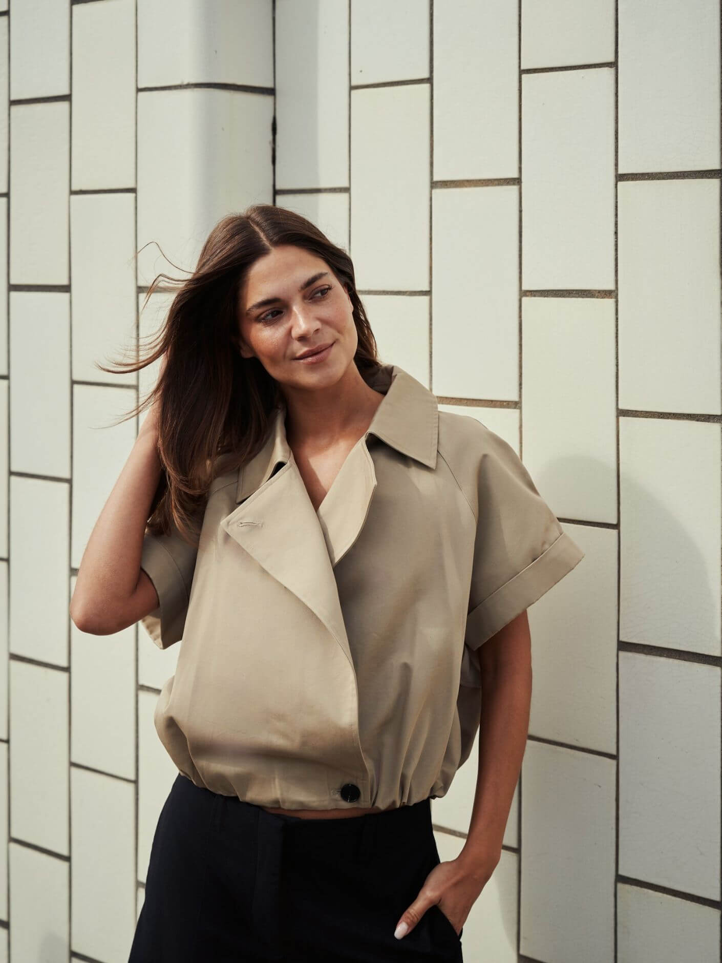 Lisha Trench Vest - Taupe