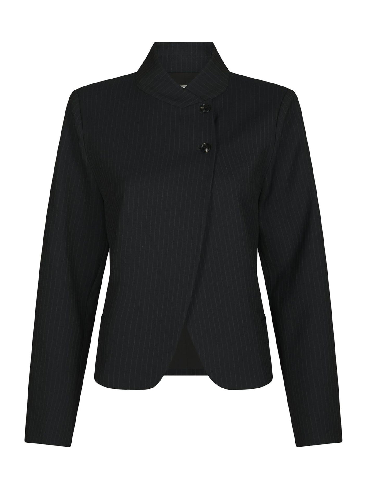 Tiria Slim Pinstripe Blazer - Dark Navy