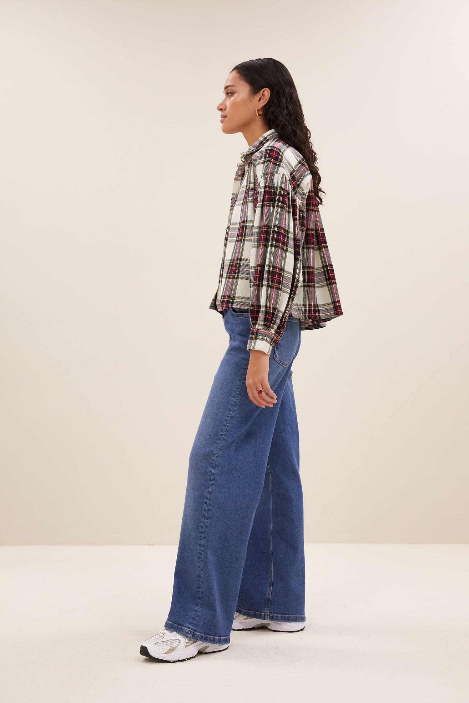 Sarah Short Check Blouse - Tartan Check