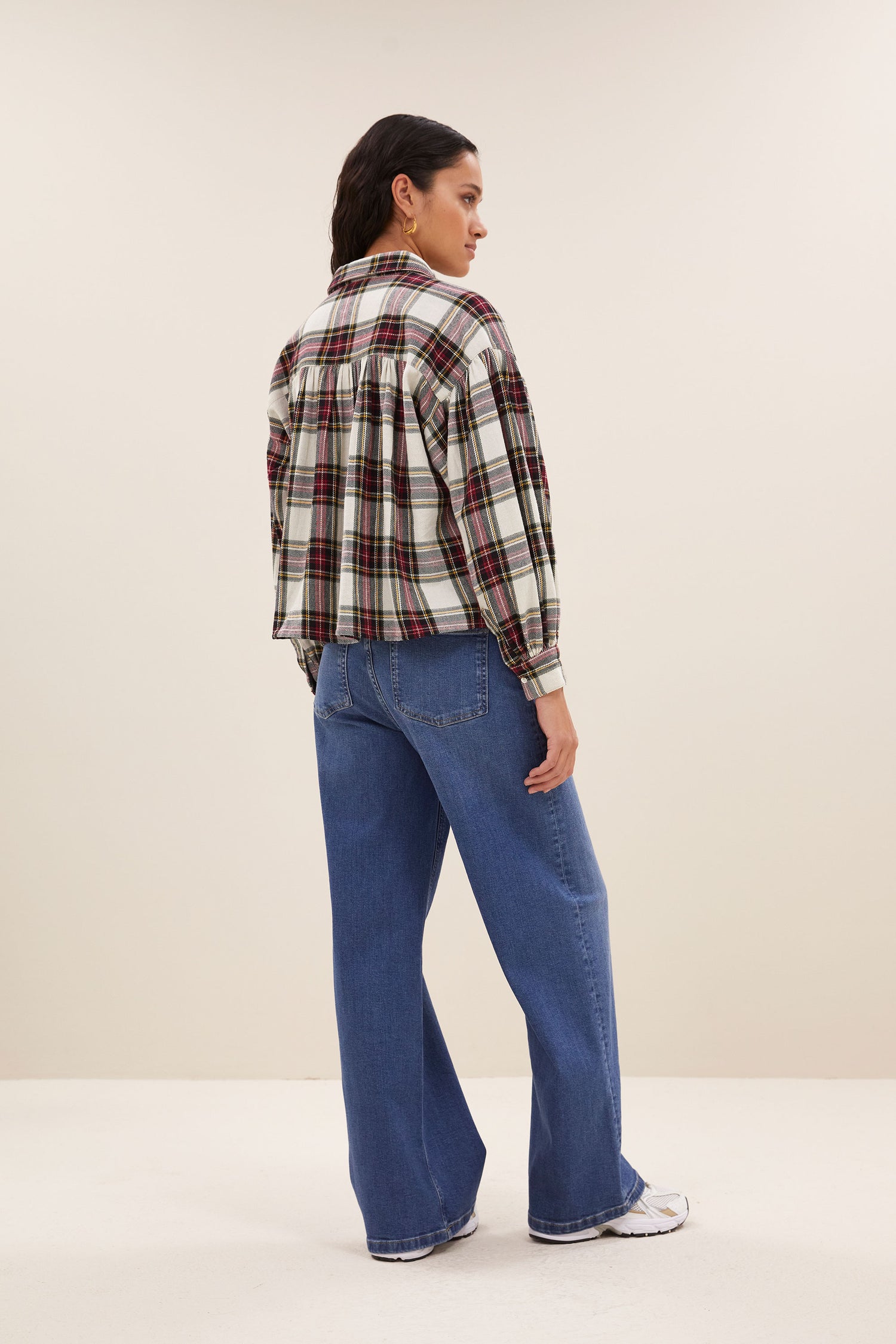 Sarah Short Check Blouse - Tartan Check