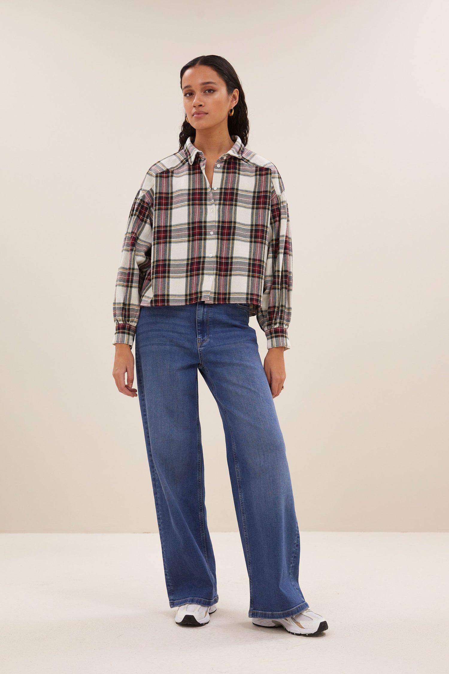 Sarah Short Check Blouse - Tartan Check