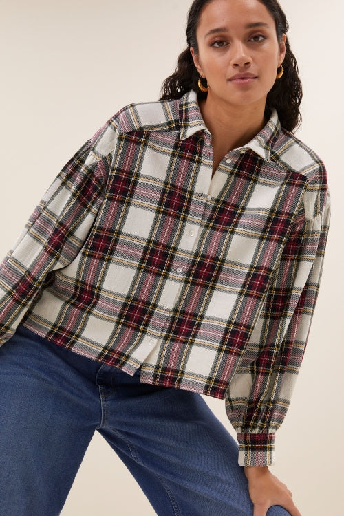 Sarah Short Check Blouse - Tartan Check