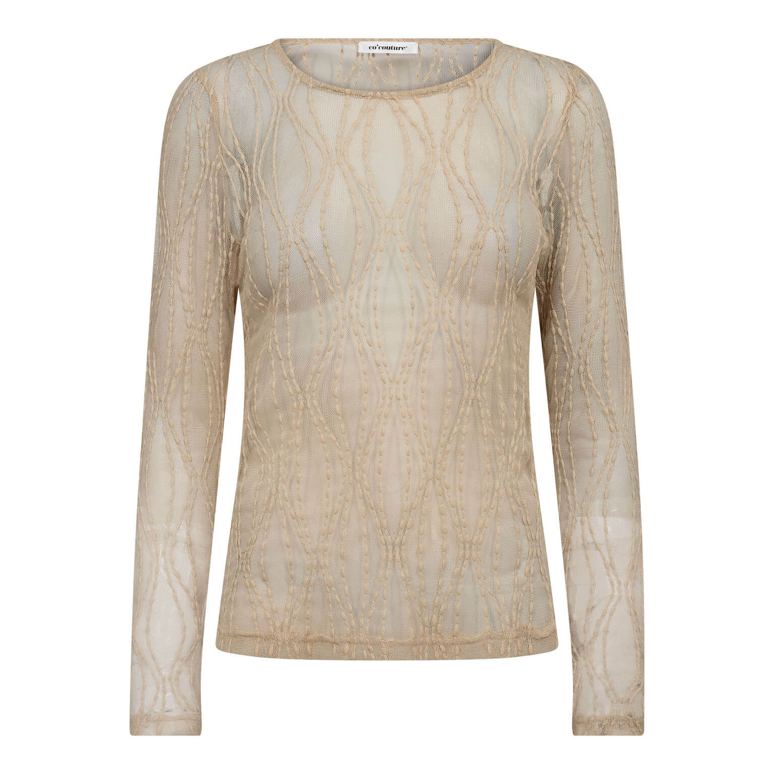 MarcyCC Mesh O-blouse - Bone
