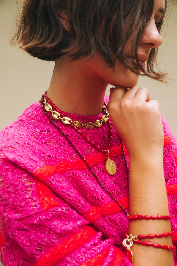 Rogger Long Necklace - Red