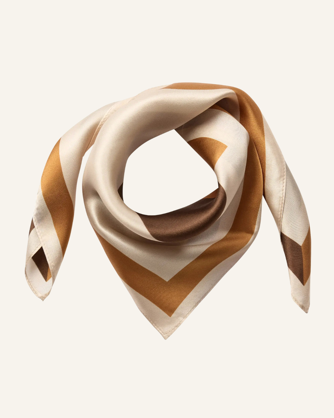 ShilaCC Silk Block Scarf - Brown