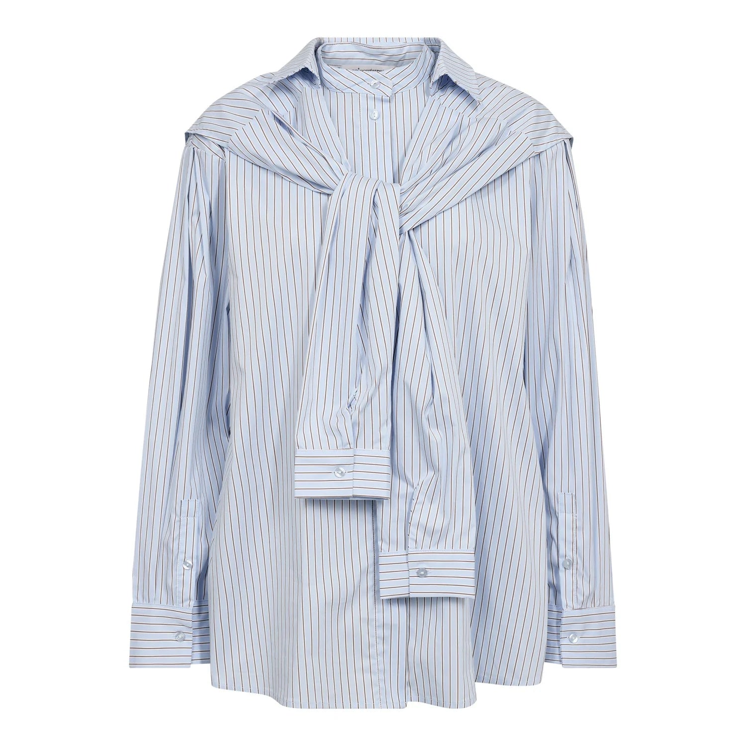 FioraCC Stripe Double Collar Shirt - Pale Blue