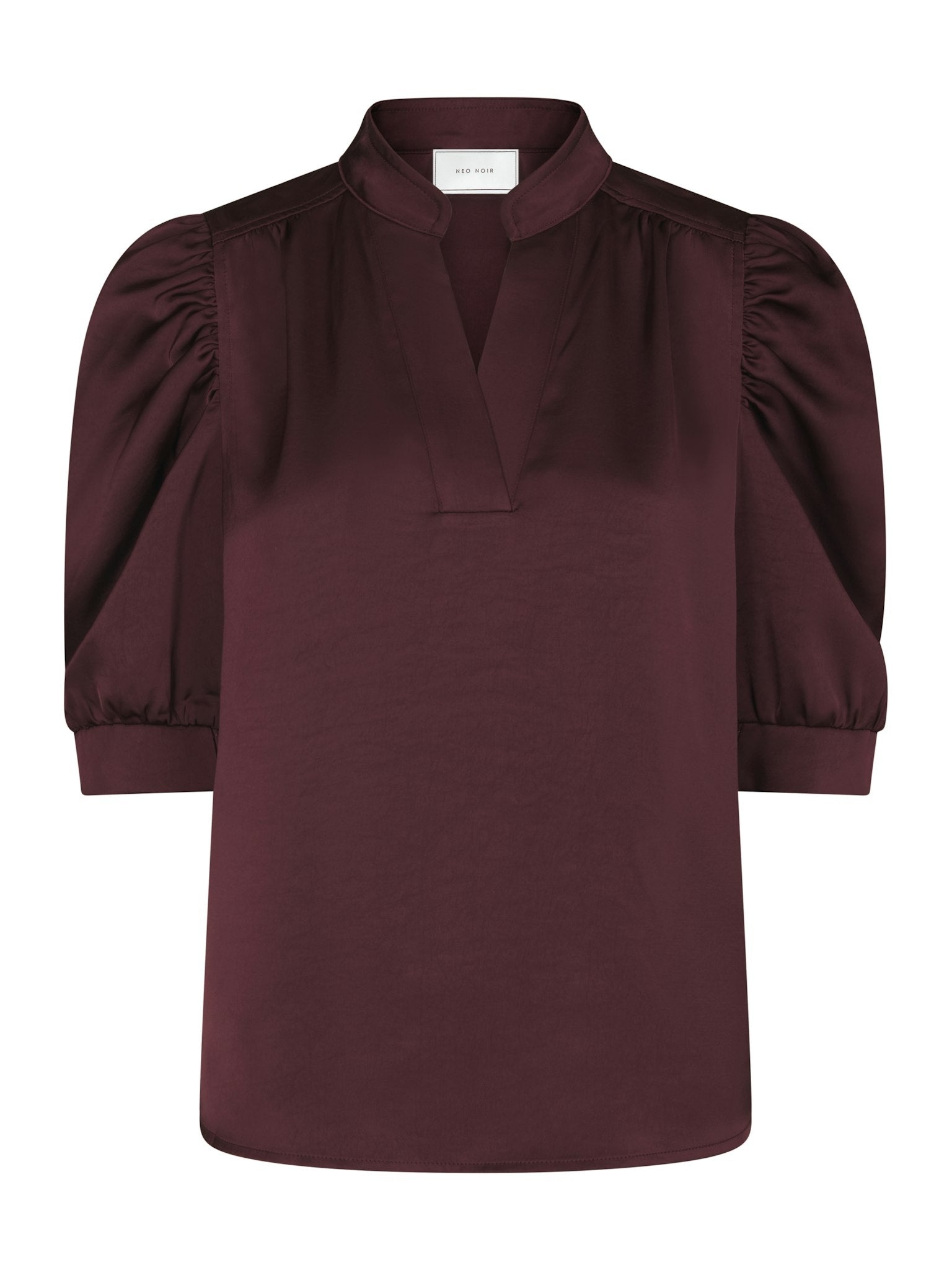 Roella Heavy Sateen Blouse - Burgundy