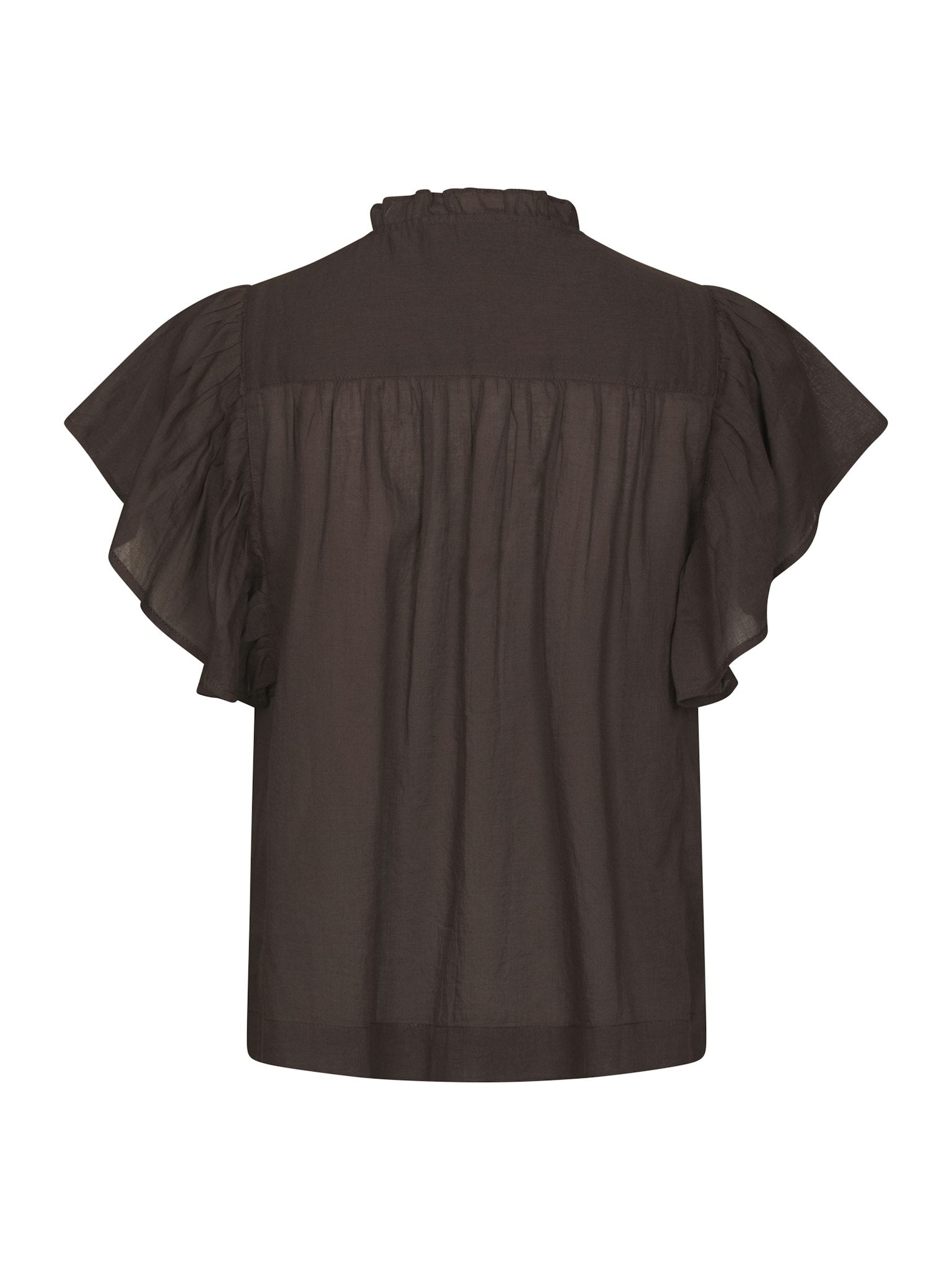 Vinsa S Voile Top - Dark Brown