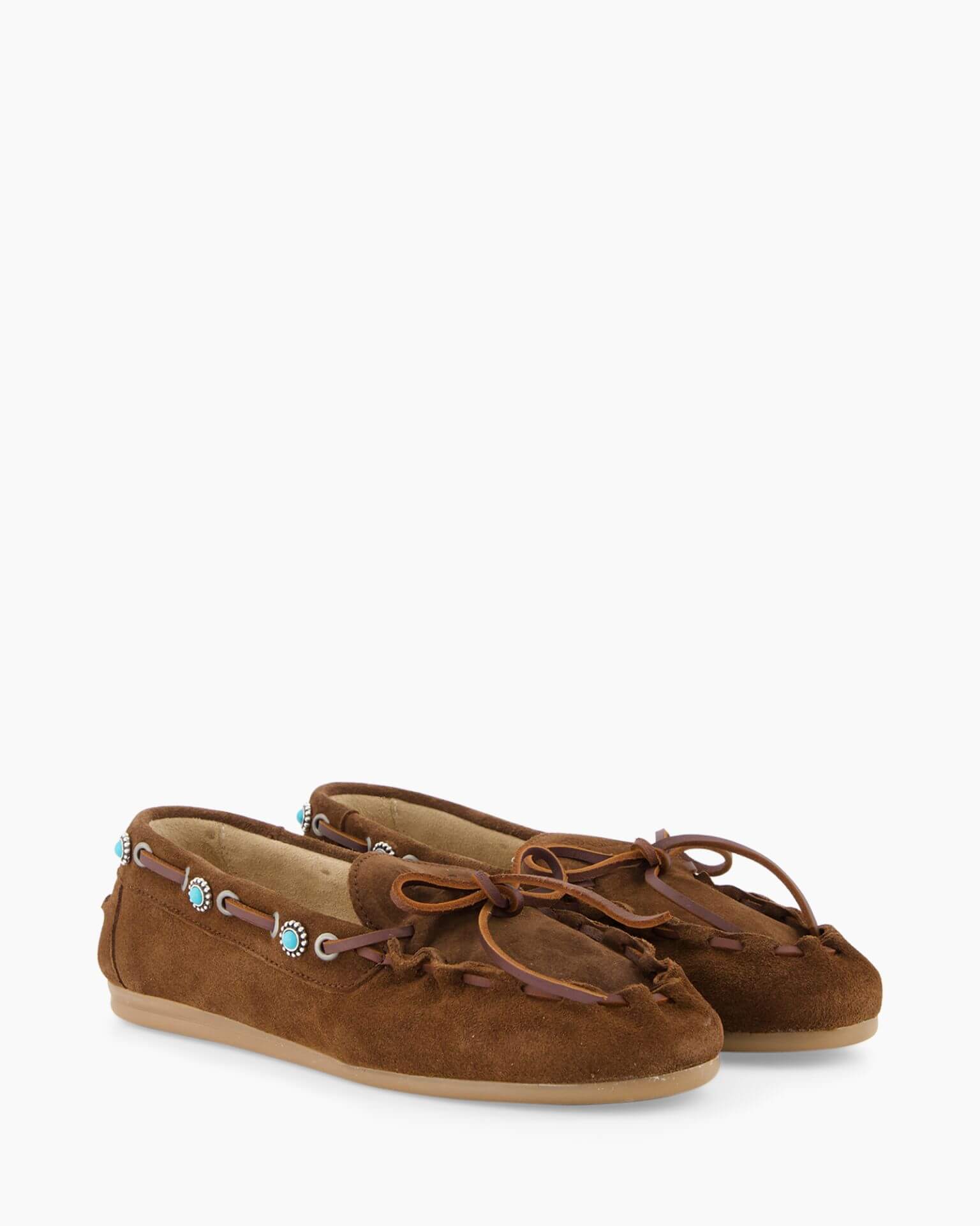 Boat Loafer Western Turquoise - Dark Brown