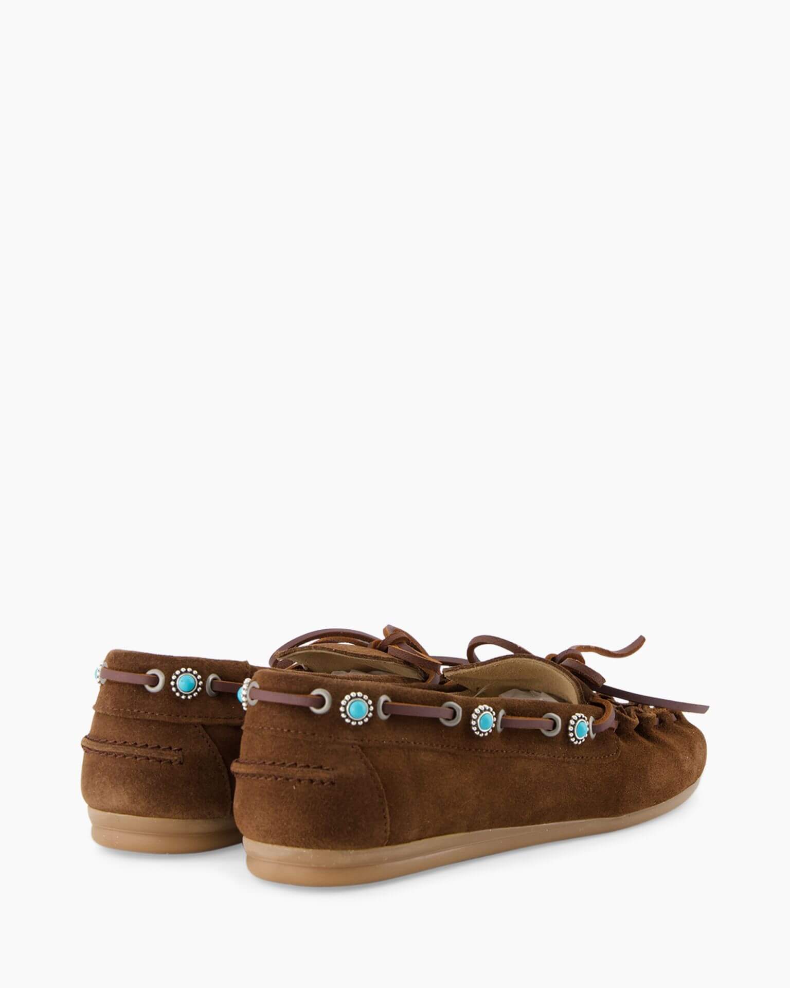 Boat Loafer Western Turquoise - Dark Brown