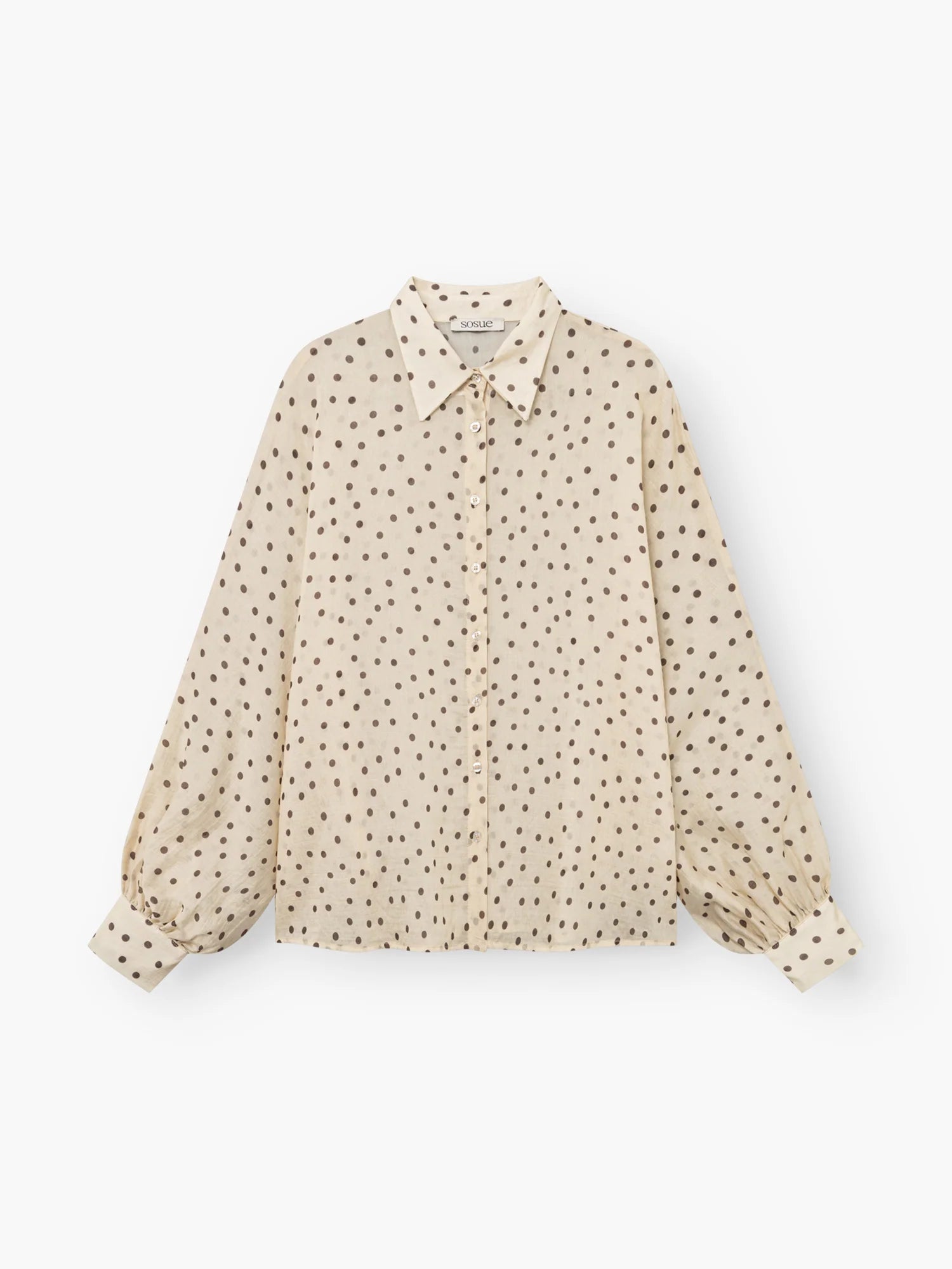 Bluse Antonia Polka Dots - Ecru Braun