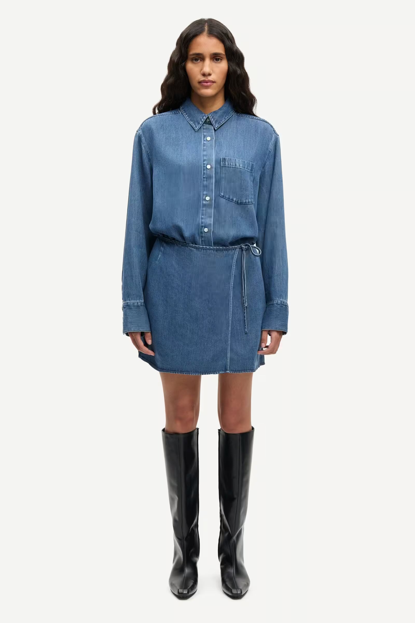 Sasky Dress - Medium Denim Blue