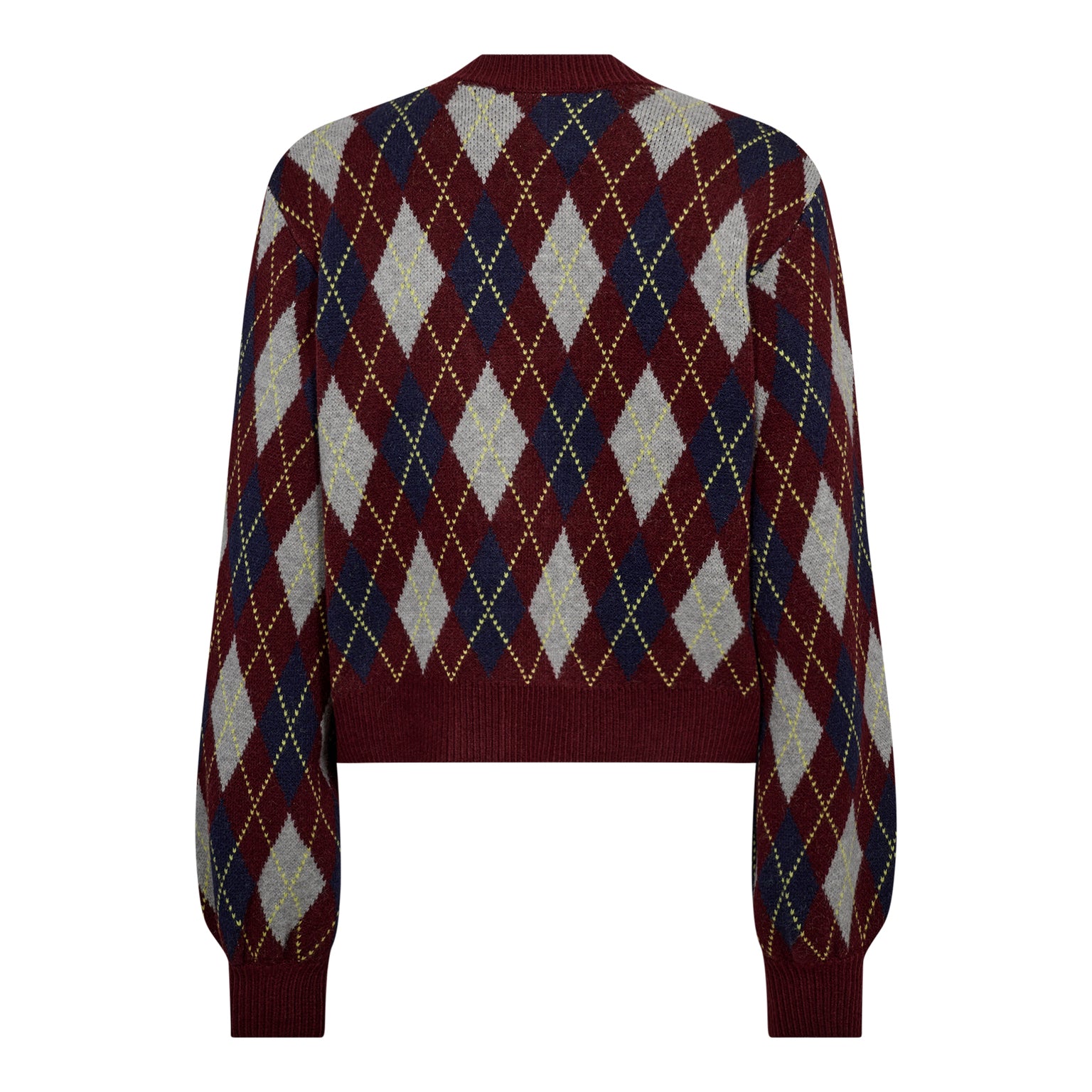 RowCC Check Cardigan - Wine Red