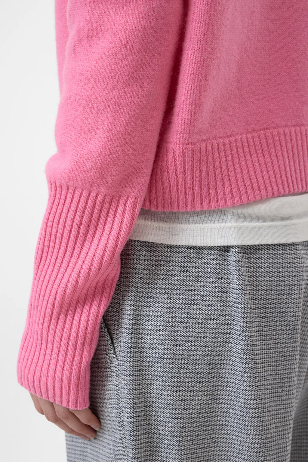 Crew Neck Cropped - Flamingo Pink