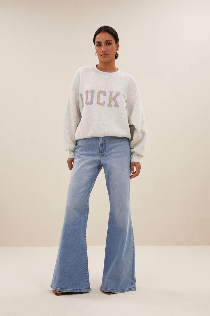 Bibi lucky sweater - light grey melee