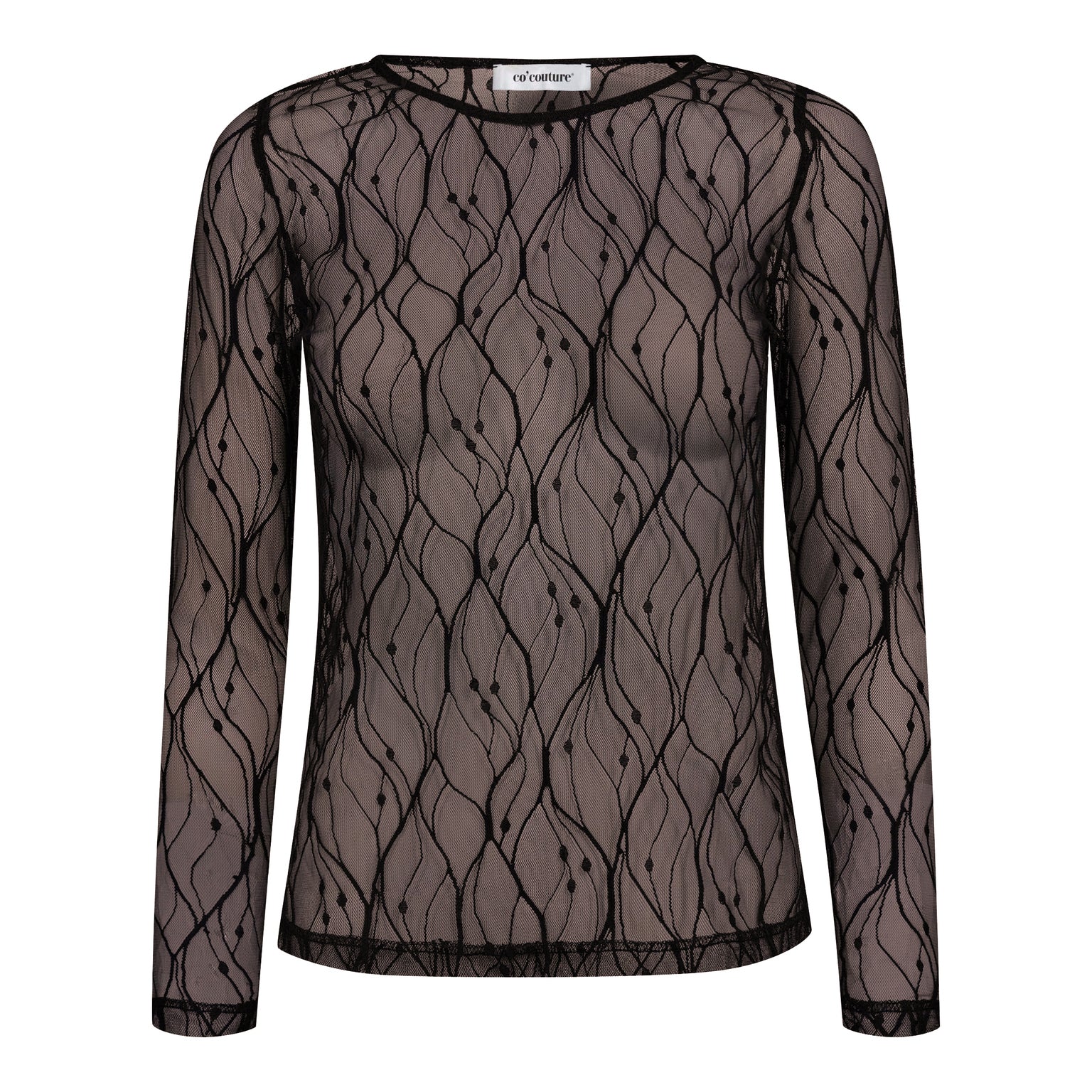 MercyCC Mesh O-Blouse - Dark Brown