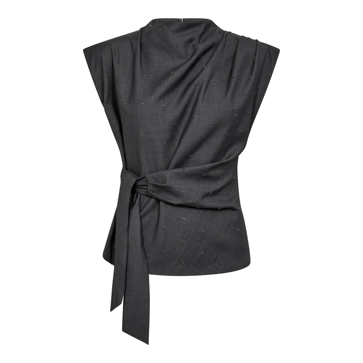 SagaCC Pleat Top - Mid Grey
