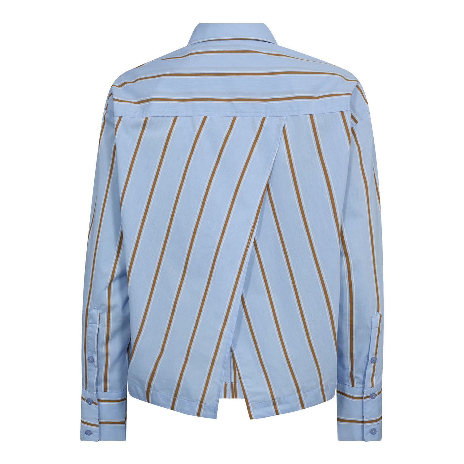 AmoraCC Stripe Tie Shirt - Pale Blue