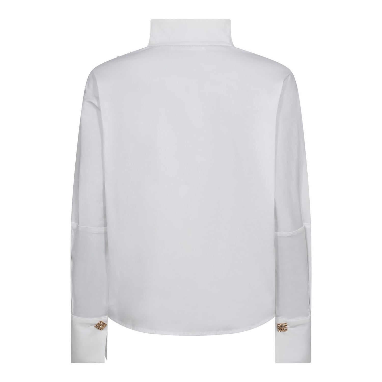 SannaCC Asym Button Blouse - White