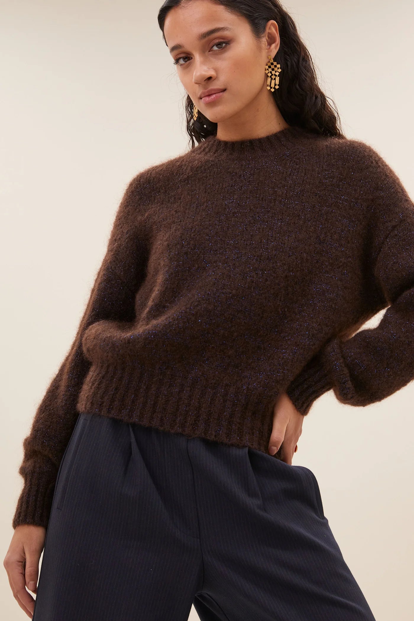 Sonny Sparkle Pullover - Dark Brown
