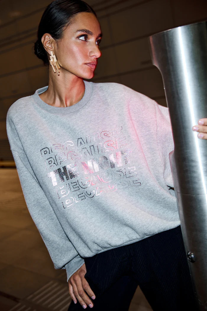 Bibi Nights Melee Sweater - Grey Melee