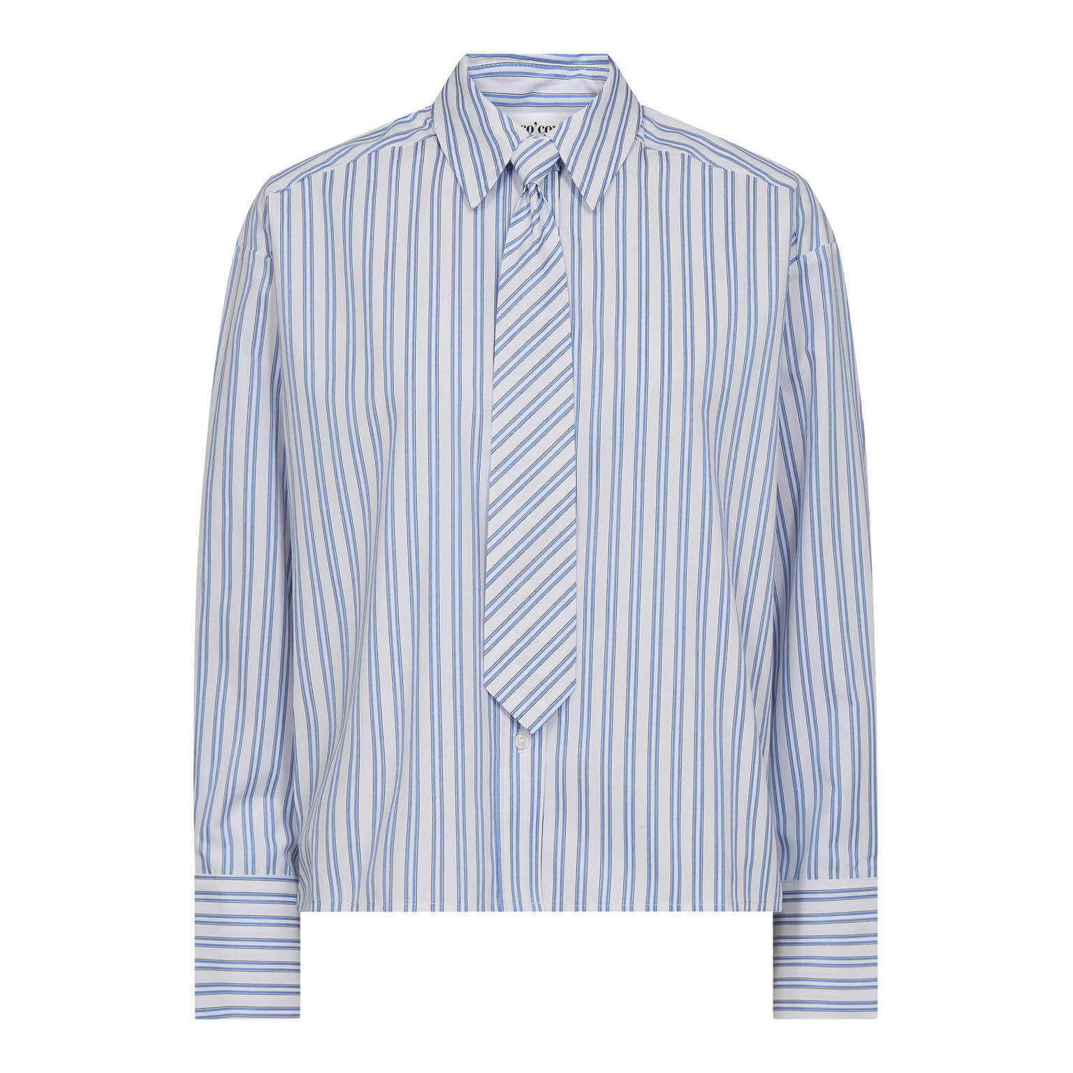DevinCC Stripe Tie Shirt - Blue