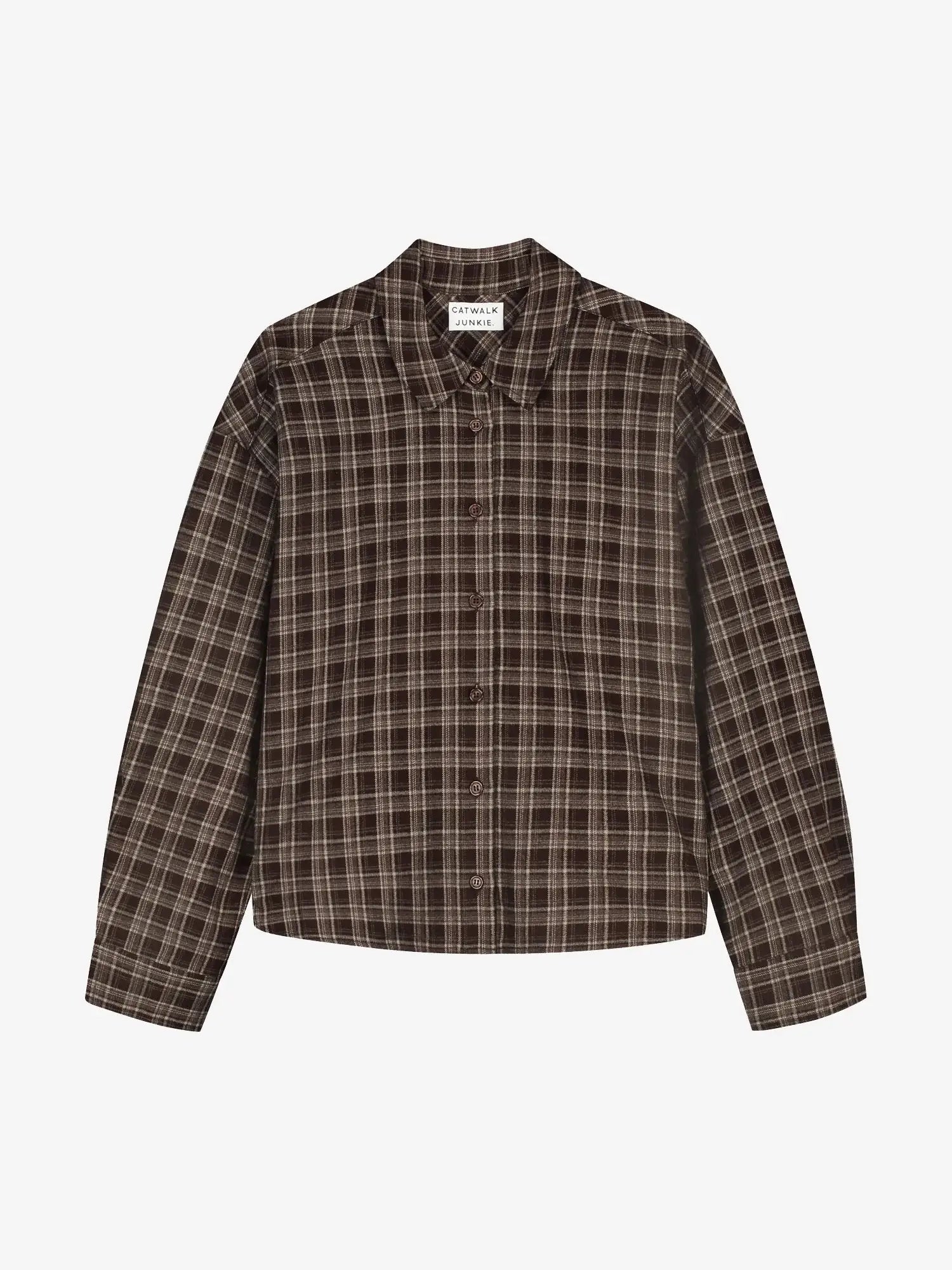 Check Blouse - Brown