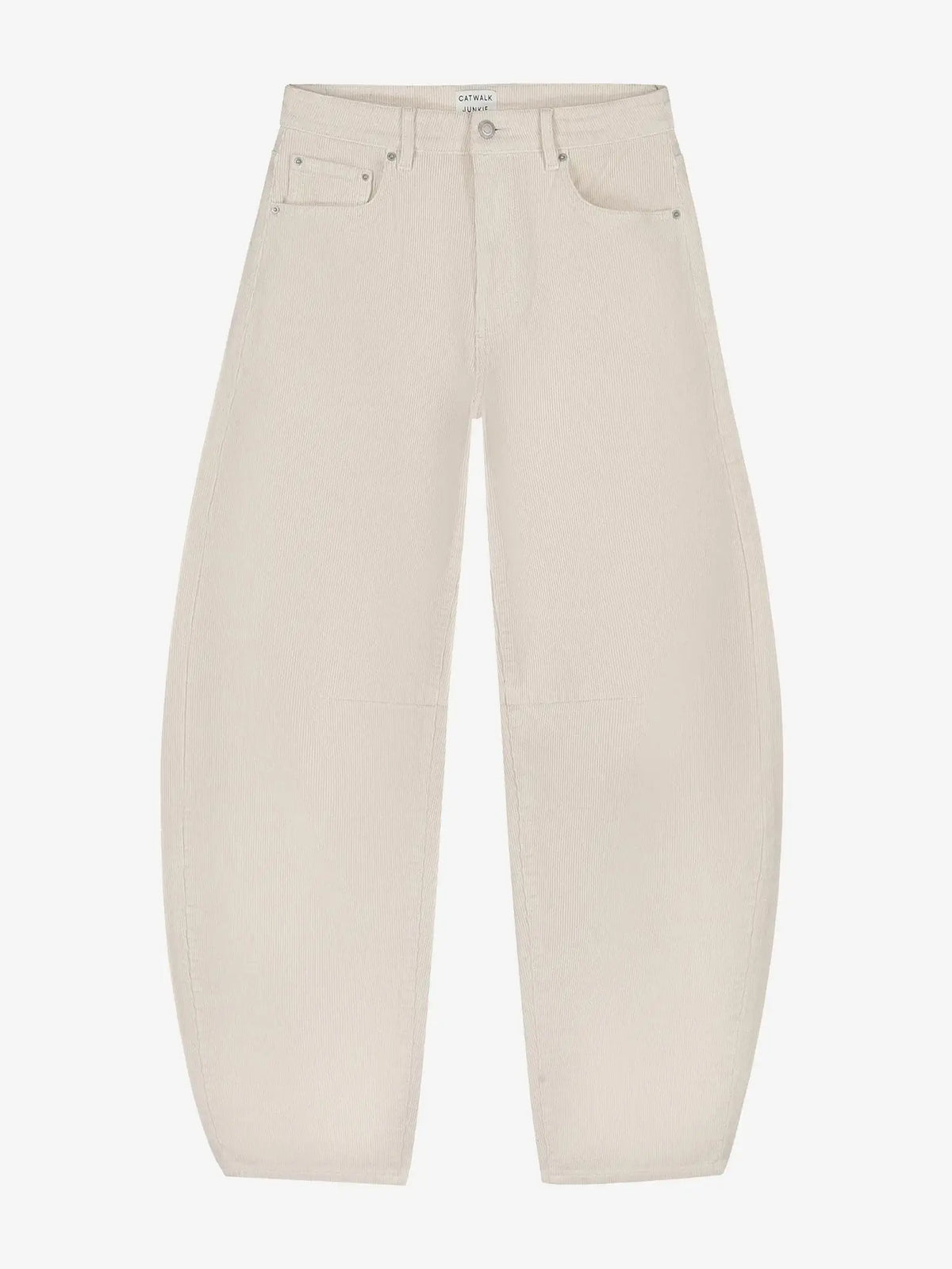 Bold Barrel Fit Corduroy Trousers - Moonbeam