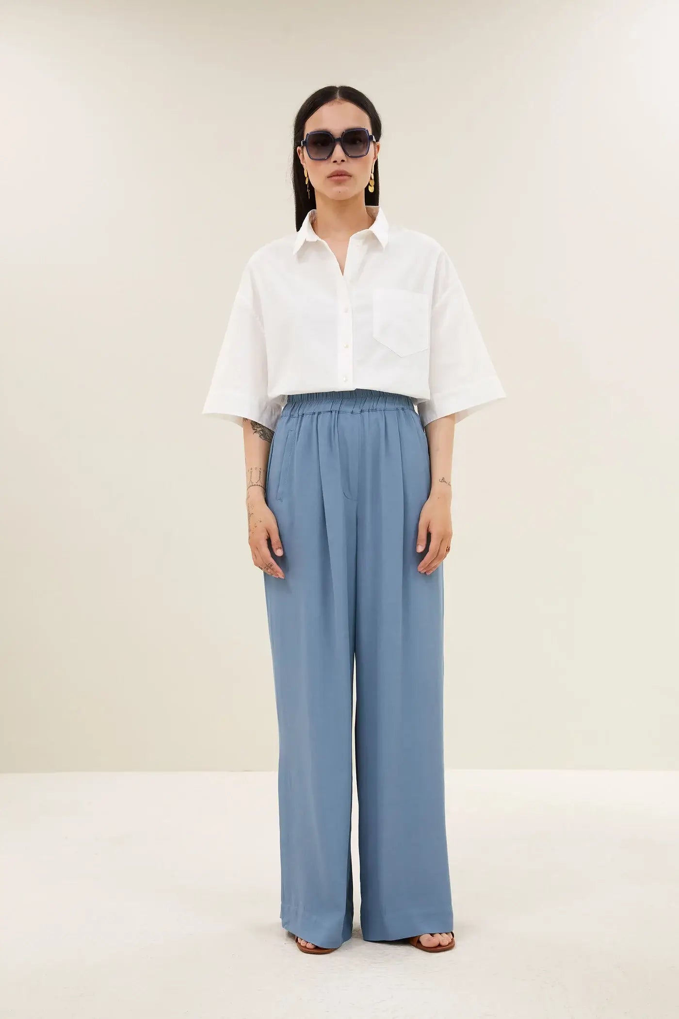 Pilar Poplin Blouse - White