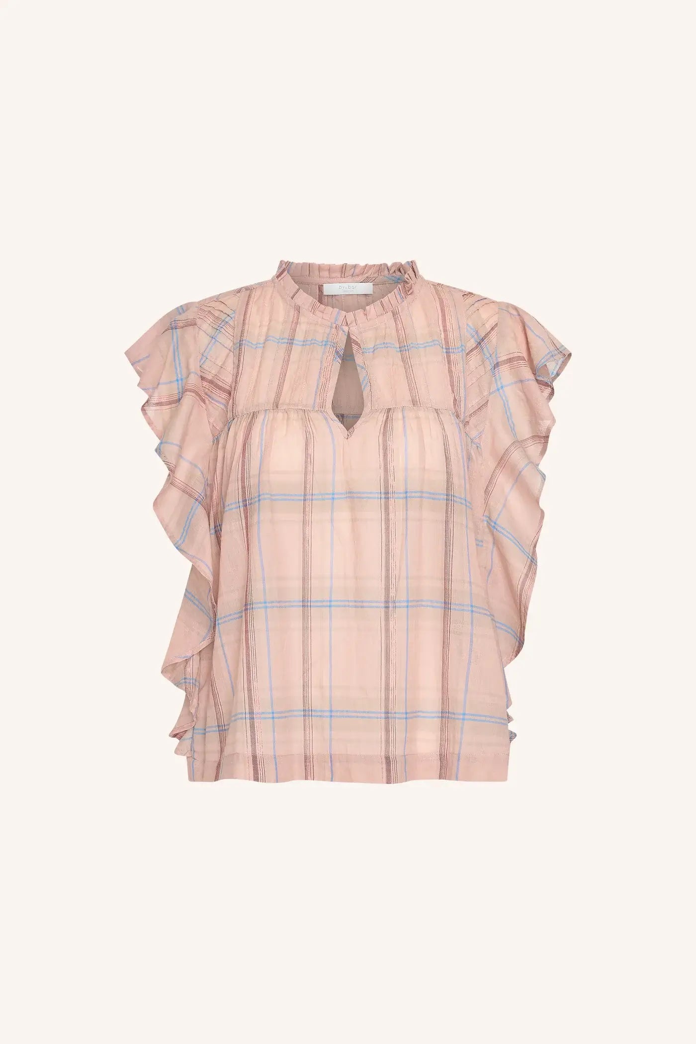 Danee Pink Check Blouse - Blush Pink Check