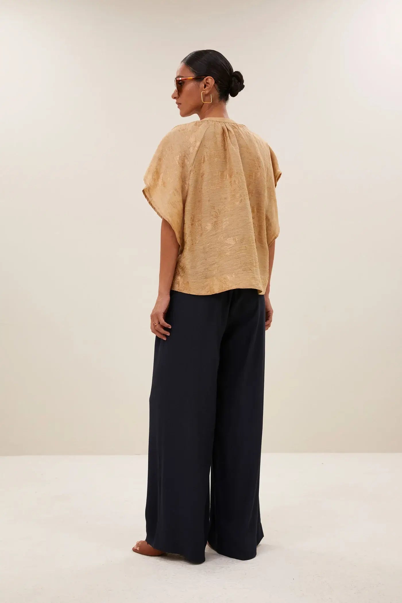Vina Jacquard Blouse - Desert