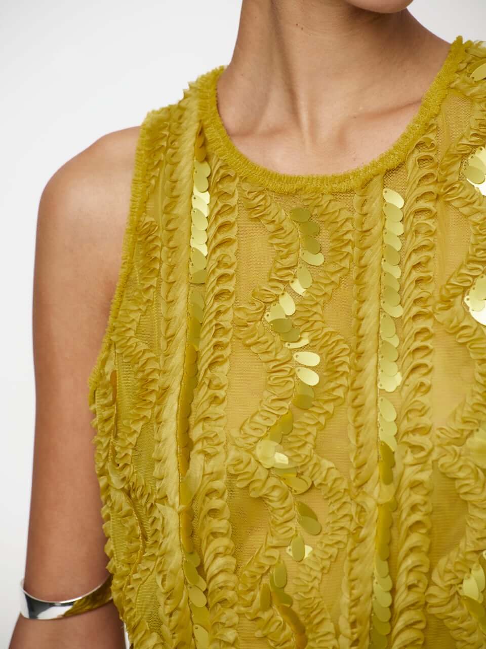 Noi Sequins Tanktop - Solar Lime