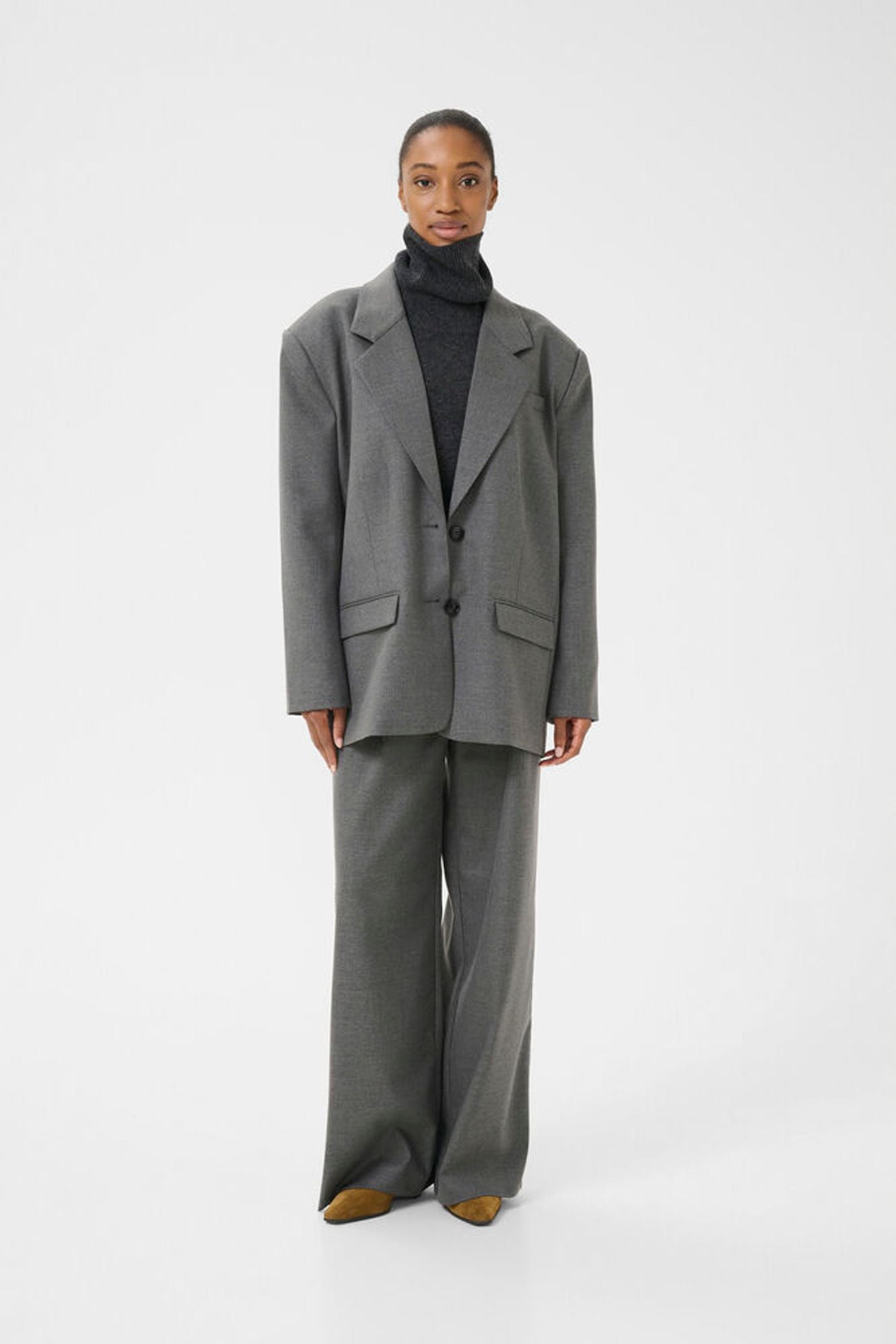GZpaula Melange OZ Blazer - Dark Grey Melang