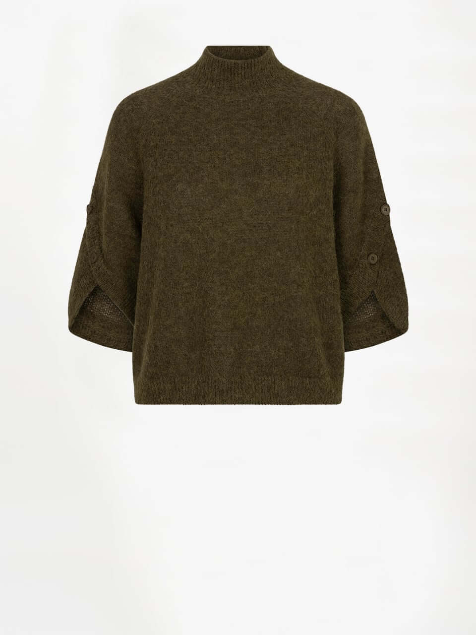 Mahani Cape Sweater - Moss Olive