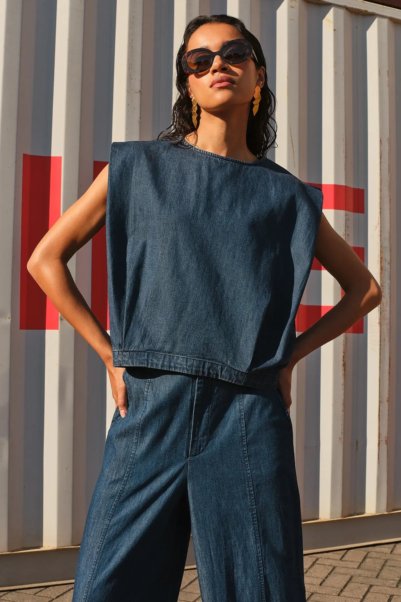 Ginza Denim Top - Dark Denim