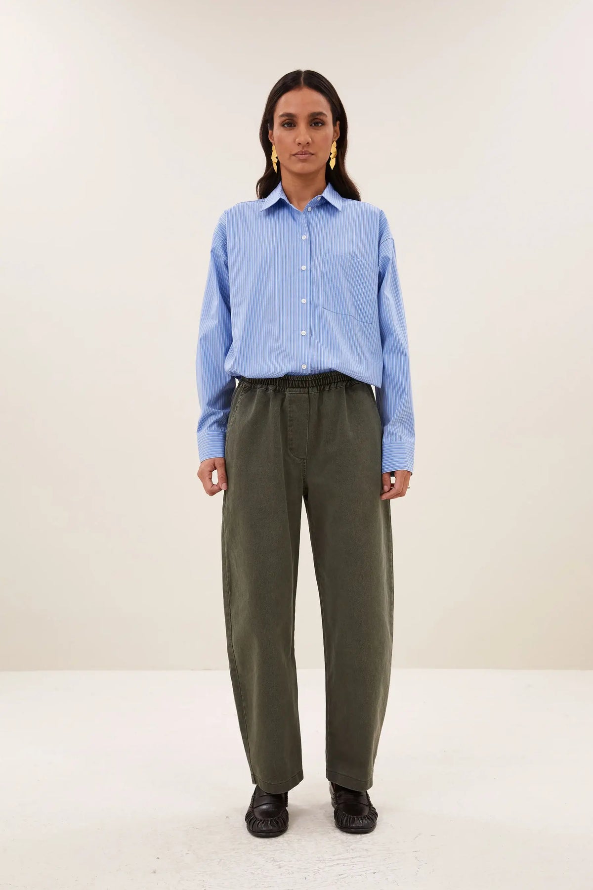 Iise Cloud Blouse - Cloud Blue Stripe