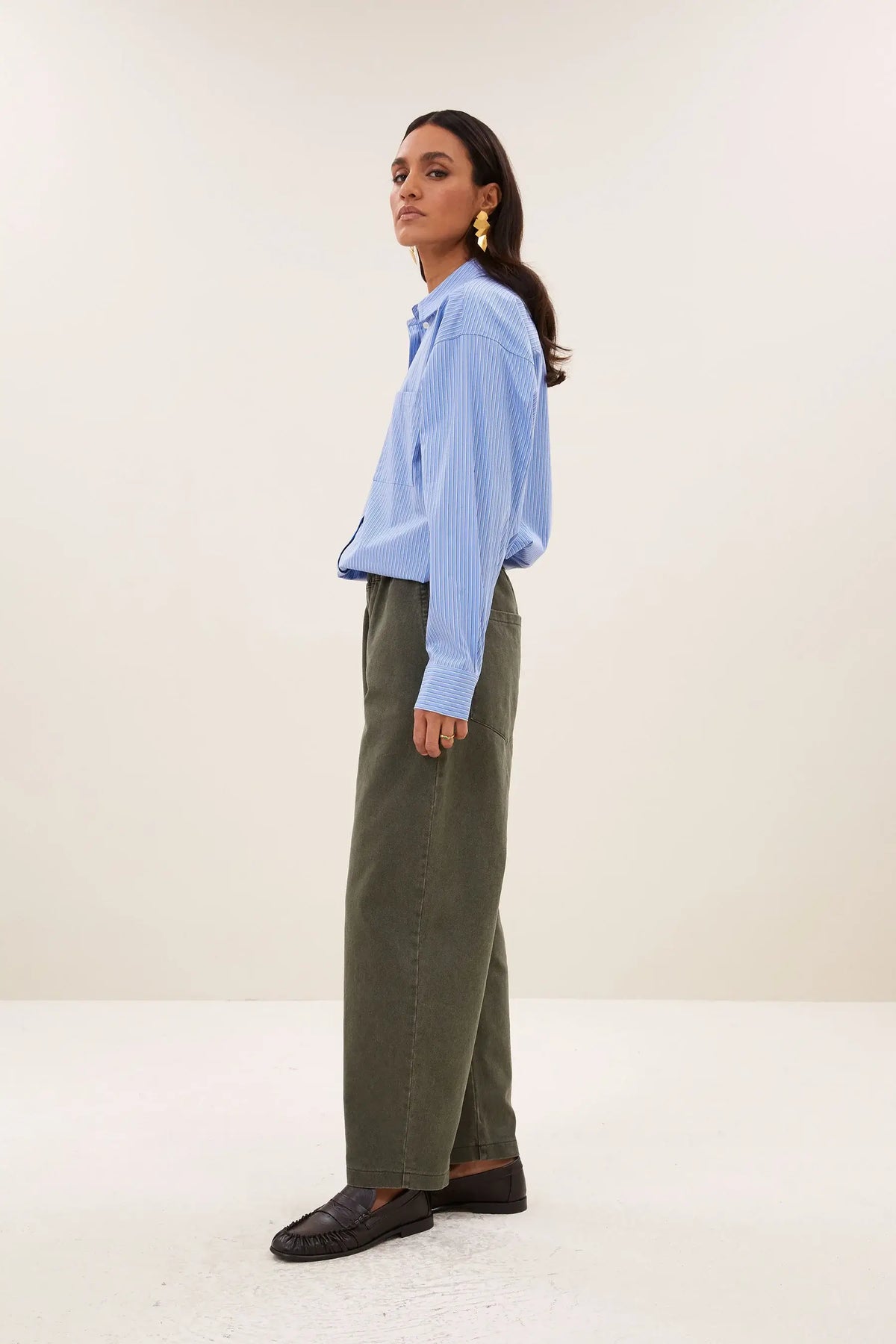 Iise Cloud Blouse - Cloud Blue Stripe