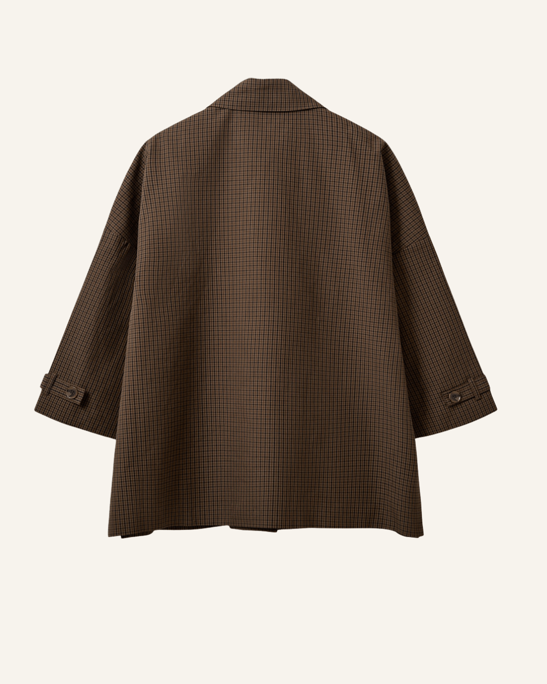 SelinaSW Oversize-Jacke mit Karomuster - Braun Kariert