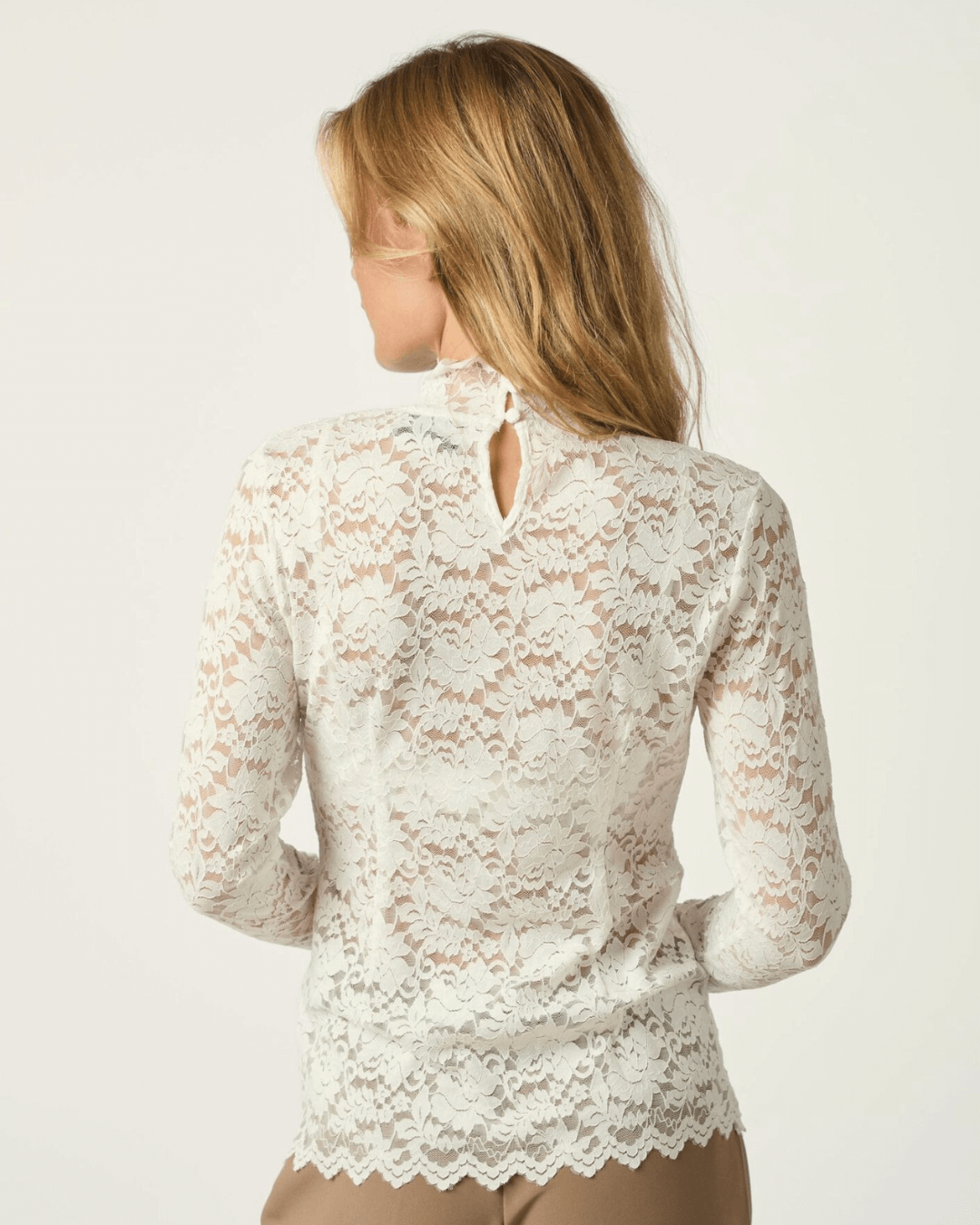 Liza Laceflower Blouse - Creme
