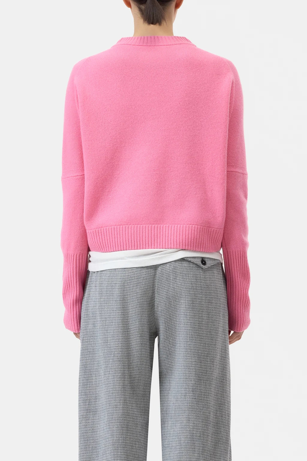 Crew Neck Cropped - Flamingo Pink