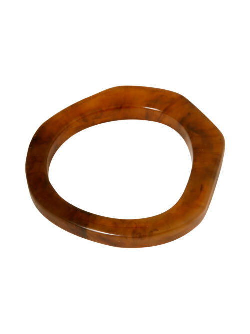 Organische Bangle Gelakte Hars - Bruin
