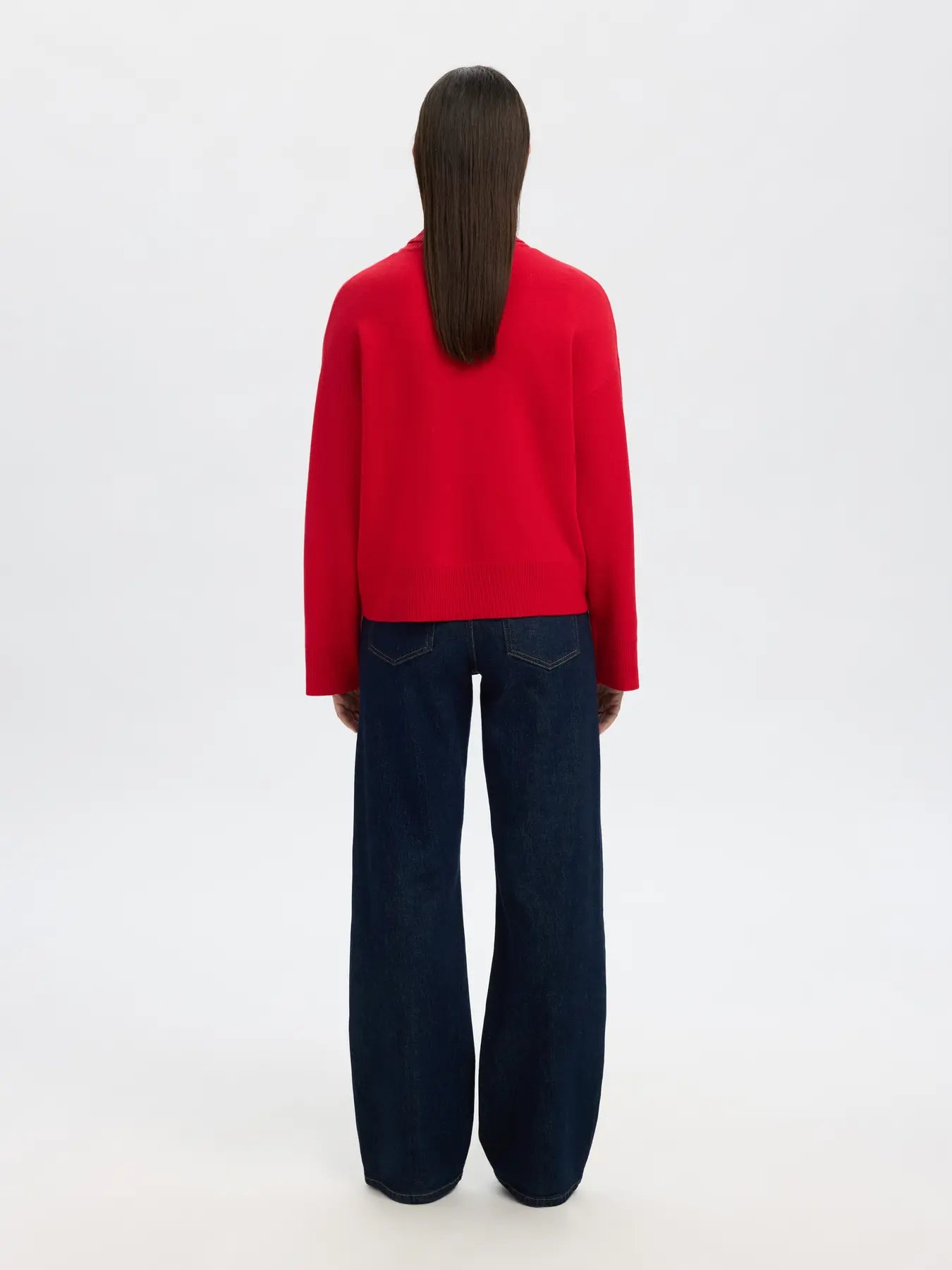 SLFKamma LS Knit Roll Neck - Equestrian Red